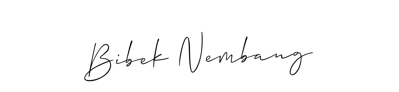 Bibek Nembang stylish signature style. Best Handwritten Sign (Allison_Script) for my name. Handwritten Signature Collection Ideas for my name Bibek Nembang. Bibek Nembang signature style 2 images and pictures png