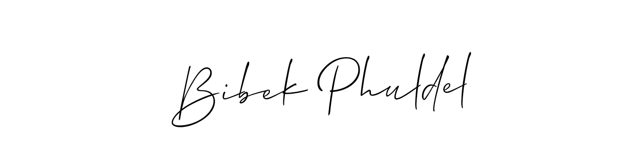 Design your own signature with our free online signature maker. With this signature software, you can create a handwritten (Allison_Script) signature for name Bibek Phuldel. Bibek Phuldel signature style 2 images and pictures png