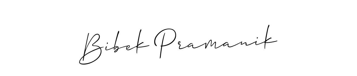 This is the best signature style for the Bibek Pramanik name. Also you like these signature font (Allison_Script). Mix name signature. Bibek Pramanik signature style 2 images and pictures png