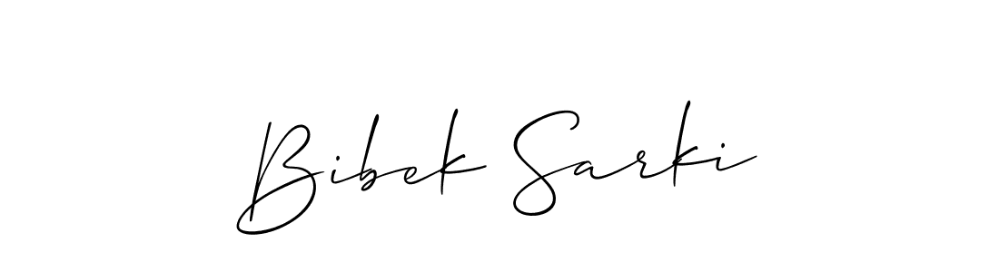 Make a beautiful signature design for name Bibek Sarki. With this signature (Allison_Script) style, you can create a handwritten signature for free. Bibek Sarki signature style 2 images and pictures png
