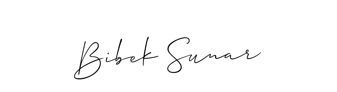 Use a signature maker to create a handwritten signature online. With this signature software, you can design (Allison_Script) your own signature for name Bibek Sunar. Bibek Sunar signature style 2 images and pictures png