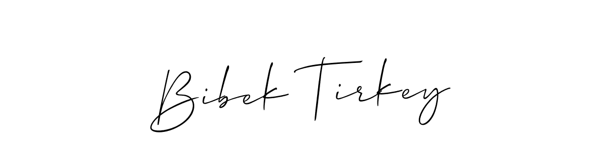 How to make Bibek Tirkey name signature. Use Allison_Script style for creating short signs online. This is the latest handwritten sign. Bibek Tirkey signature style 2 images and pictures png