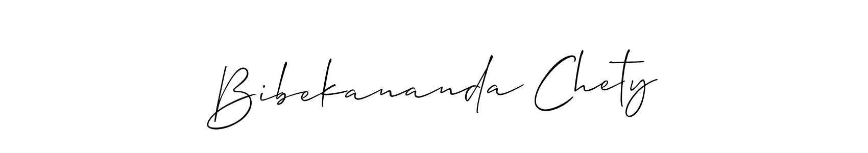 You should practise on your own different ways (Allison_Script) to write your name (Bibekananda Chety) in signature. don't let someone else do it for you. Bibekananda Chety signature style 2 images and pictures png