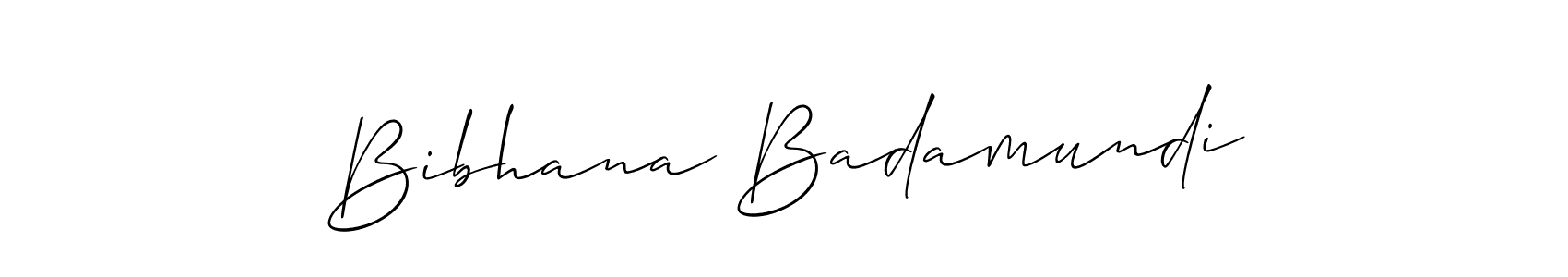 Create a beautiful signature design for name Bibhana Badamundi. With this signature (Allison_Script) fonts, you can make a handwritten signature for free. Bibhana Badamundi signature style 2 images and pictures png