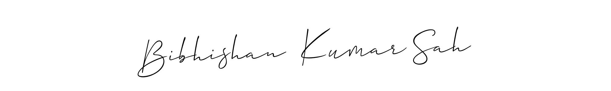 How to make Bibhishan  Kumar Sah name signature. Use Allison_Script style for creating short signs online. This is the latest handwritten sign. Bibhishan  Kumar Sah signature style 2 images and pictures png