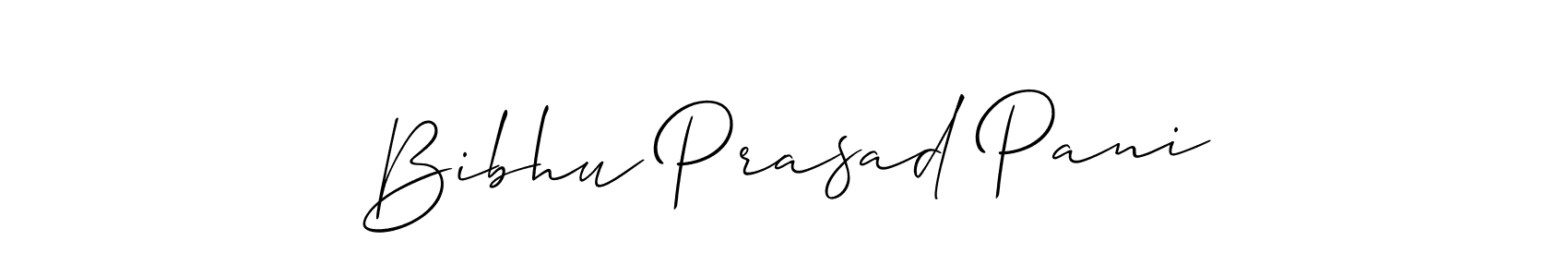 if you are searching for the best signature style for your name Bibhu Prasad Pani. so please give up your signature search. here we have designed multiple signature styles  using Allison_Script. Bibhu Prasad Pani signature style 2 images and pictures png