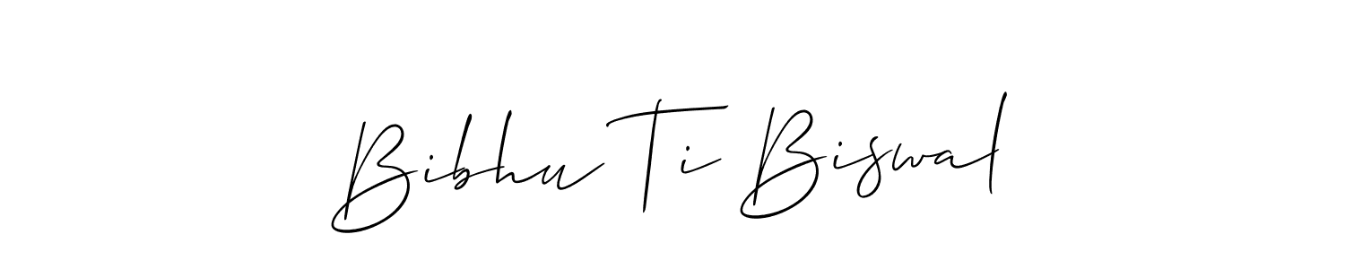 The best way (Allison_Script) to make a short signature is to pick only two or three words in your name. The name Bibhu Ti Biswal include a total of six letters. For converting this name. Bibhu Ti Biswal signature style 2 images and pictures png