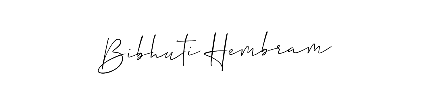 Create a beautiful signature design for name Bibhuti Hembram. With this signature (Allison_Script) fonts, you can make a handwritten signature for free. Bibhuti Hembram signature style 2 images and pictures png