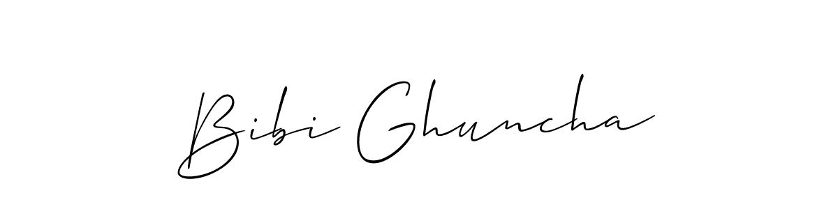 Bibi Ghuncha stylish signature style. Best Handwritten Sign (Allison_Script) for my name. Handwritten Signature Collection Ideas for my name Bibi Ghuncha. Bibi Ghuncha signature style 2 images and pictures png