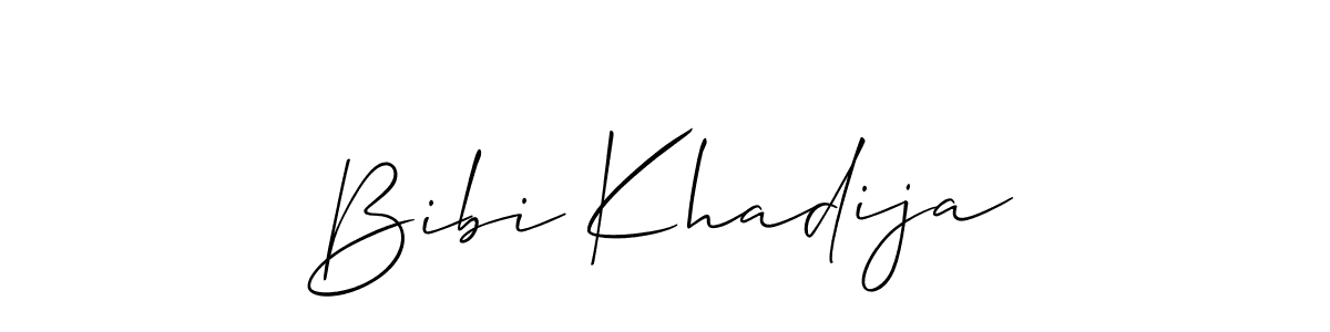 Also You can easily find your signature by using the search form. We will create Bibi Khadija name handwritten signature images for you free of cost using Allison_Script sign style. Bibi Khadija signature style 2 images and pictures png