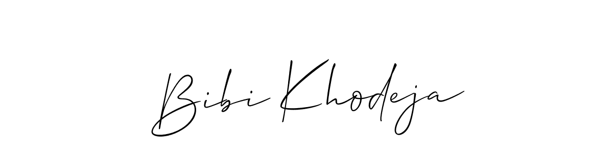 Allison_Script is a professional signature style that is perfect for those who want to add a touch of class to their signature. It is also a great choice for those who want to make their signature more unique. Get Bibi Khodeja name to fancy signature for free. Bibi Khodeja signature style 2 images and pictures png