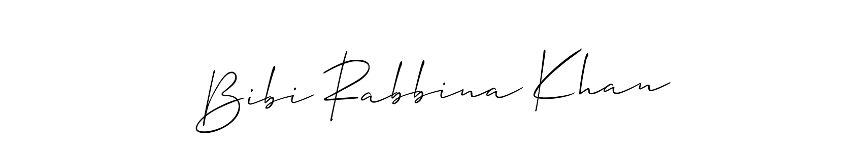 How to make Bibi Rabbina Khan signature? Allison_Script is a professional autograph style. Create handwritten signature for Bibi Rabbina Khan name. Bibi Rabbina Khan signature style 2 images and pictures png