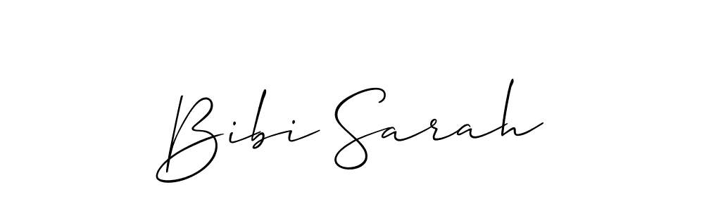 Use a signature maker to create a handwritten signature online. With this signature software, you can design (Allison_Script) your own signature for name Bibi Sarah. Bibi Sarah signature style 2 images and pictures png