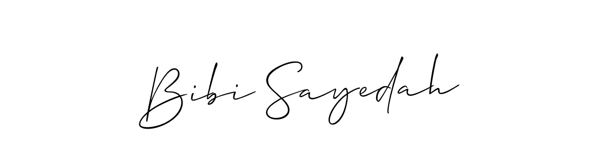 How to make Bibi Sayedah name signature. Use Allison_Script style for creating short signs online. This is the latest handwritten sign. Bibi Sayedah signature style 2 images and pictures png