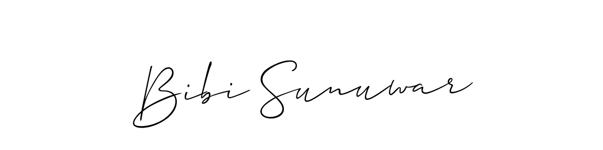 Make a short Bibi Sunuwar signature style. Manage your documents anywhere anytime using Allison_Script. Create and add eSignatures, submit forms, share and send files easily. Bibi Sunuwar signature style 2 images and pictures png