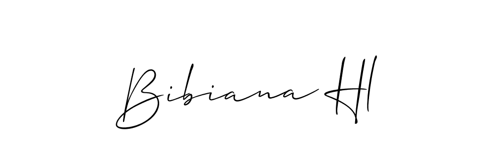 Design your own signature with our free online signature maker. With this signature software, you can create a handwritten (Allison_Script) signature for name Bibiana Hl. Bibiana Hl signature style 2 images and pictures png