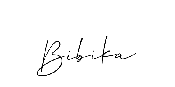 It looks lik you need a new signature style for name Bibika. Design unique handwritten (Allison_Script) signature with our free signature maker in just a few clicks. Bibika signature style 2 images and pictures png