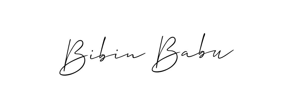 It looks lik you need a new signature style for name Bibin Babu. Design unique handwritten (Allison_Script) signature with our free signature maker in just a few clicks. Bibin Babu signature style 2 images and pictures png