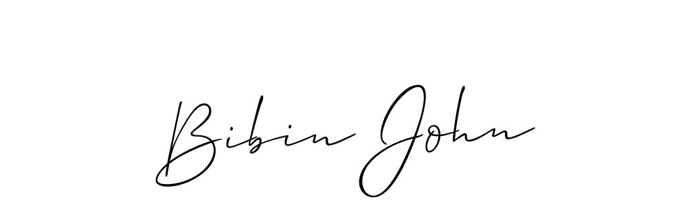 Create a beautiful signature design for name Bibin John. With this signature (Allison_Script) fonts, you can make a handwritten signature for free. Bibin John signature style 2 images and pictures png