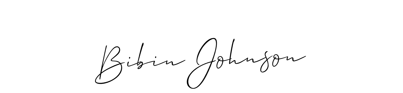 Bibin Johnson stylish signature style. Best Handwritten Sign (Allison_Script) for my name. Handwritten Signature Collection Ideas for my name Bibin Johnson. Bibin Johnson signature style 2 images and pictures png