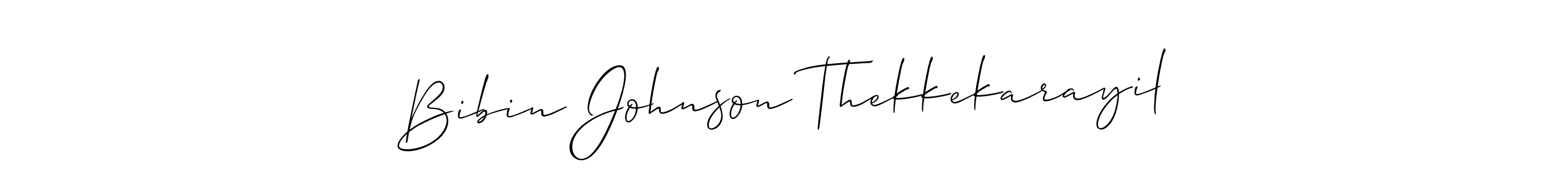 Similarly Allison_Script is the best handwritten signature design. Signature creator online .You can use it as an online autograph creator for name Bibin Johnson Thekkekarayil. Bibin Johnson Thekkekarayil signature style 2 images and pictures png