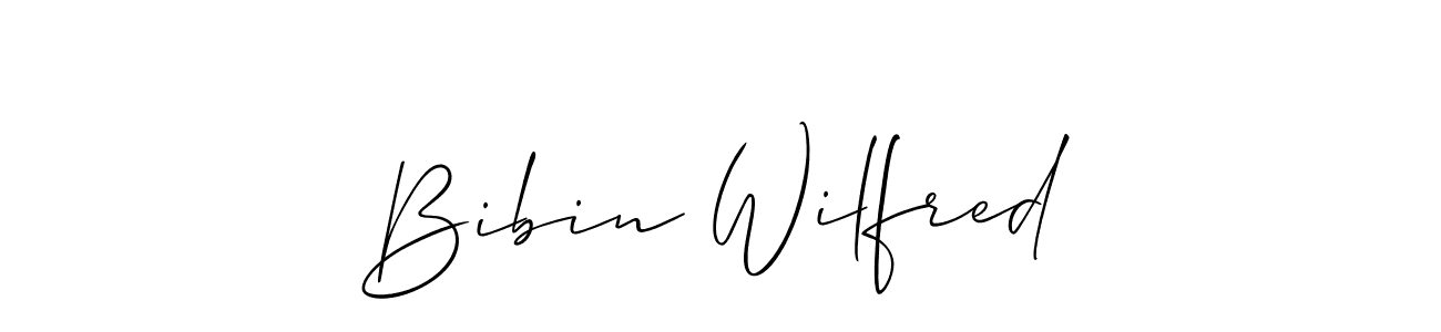 The best way (Allison_Script) to make a short signature is to pick only two or three words in your name. The name Bibin Wilfred include a total of six letters. For converting this name. Bibin Wilfred signature style 2 images and pictures png