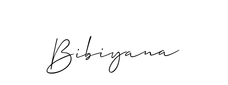 Create a beautiful signature design for name Bibiyana. With this signature (Allison_Script) fonts, you can make a handwritten signature for free. Bibiyana signature style 2 images and pictures png