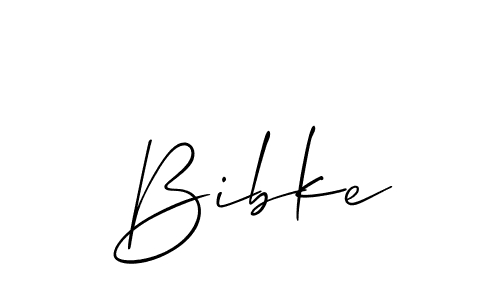 Design your own signature with our free online signature maker. With this signature software, you can create a handwritten (Allison_Script) signature for name Bibke. Bibke signature style 2 images and pictures png