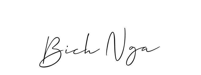 How to Draw Bich Nga signature style? Allison_Script is a latest design signature styles for name Bich Nga. Bich Nga signature style 2 images and pictures png