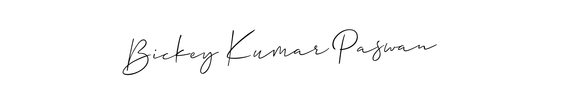 Use a signature maker to create a handwritten signature online. With this signature software, you can design (Allison_Script) your own signature for name Bickey Kumar Paswan. Bickey Kumar Paswan signature style 2 images and pictures png