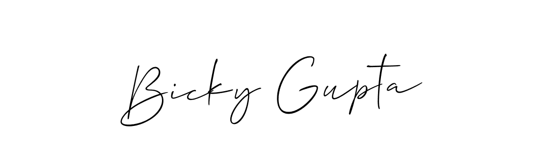 Design your own signature with our free online signature maker. With this signature software, you can create a handwritten (Allison_Script) signature for name Bicky Gupta. Bicky Gupta signature style 2 images and pictures png