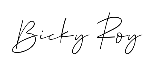 Try this chic Bicky Roy handwritten sign style. Using Allison_Script font elements, it gives your name a sleek, memorable identity. Bicky Roy signature style 2 images and pictures png