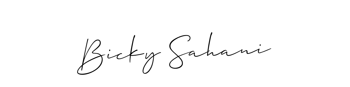 How to make Bicky Sahani signature? Allison_Script is a professional autograph style. Create handwritten signature for Bicky Sahani name. Bicky Sahani signature style 2 images and pictures png