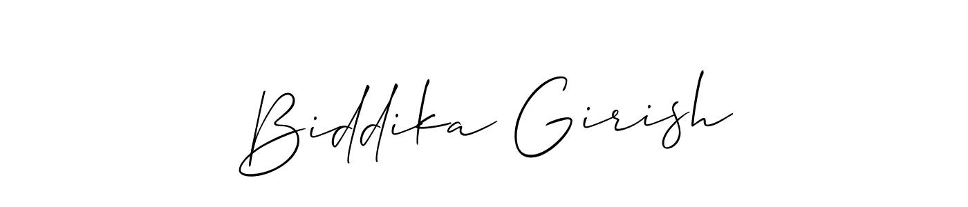 Use a signature maker to create a handwritten signature online. With this signature software, you can design (Allison_Script) your own signature for name Biddika Girish. Biddika Girish signature style 2 images and pictures png