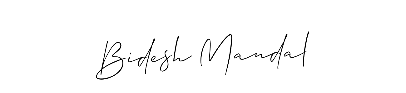 Use a signature maker to create a handwritten signature online. With this signature software, you can design (Allison_Script) your own signature for name Bidesh Mandal. Bidesh Mandal signature style 2 images and pictures png