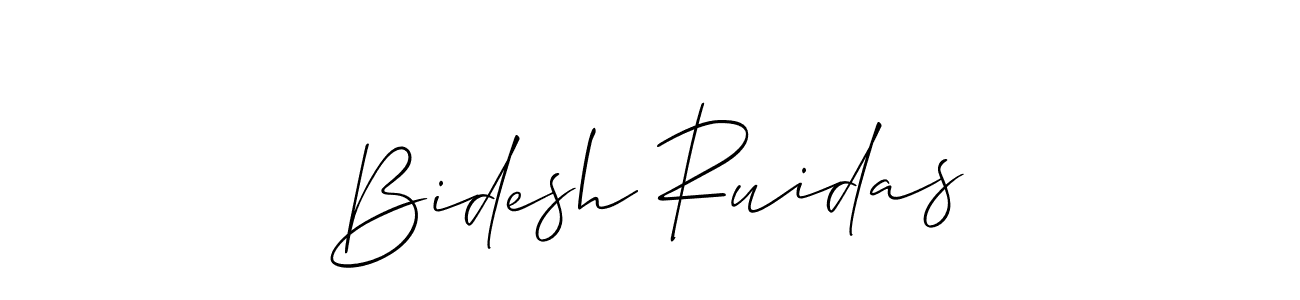 Allison_Script is a professional signature style that is perfect for those who want to add a touch of class to their signature. It is also a great choice for those who want to make their signature more unique. Get Bidesh Ruidas name to fancy signature for free. Bidesh Ruidas signature style 2 images and pictures png