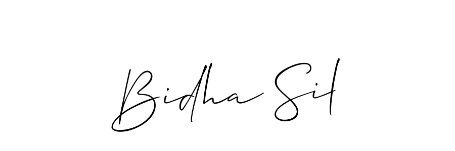 Also we have Bidha Sil name is the best signature style. Create professional handwritten signature collection using Allison_Script autograph style. Bidha Sil signature style 2 images and pictures png