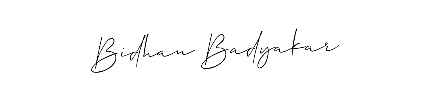 if you are searching for the best signature style for your name Bidhan Badyakar. so please give up your signature search. here we have designed multiple signature styles  using Allison_Script. Bidhan Badyakar signature style 2 images and pictures png