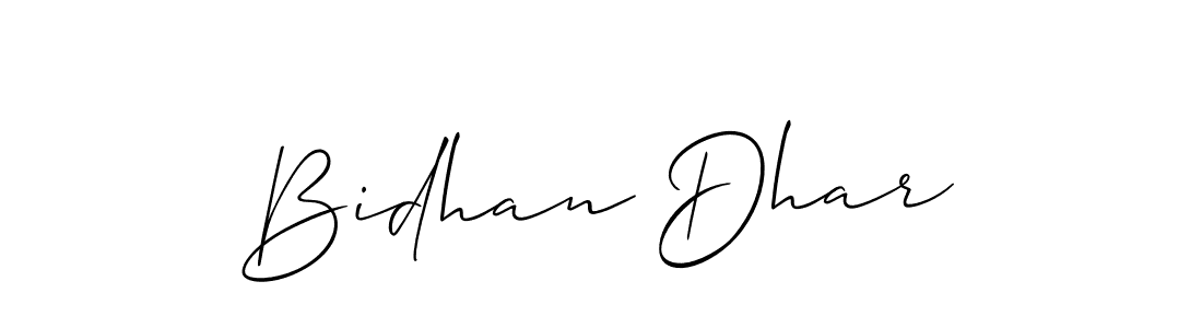 Make a beautiful signature design for name Bidhan Dhar. With this signature (Allison_Script) style, you can create a handwritten signature for free. Bidhan Dhar signature style 2 images and pictures png