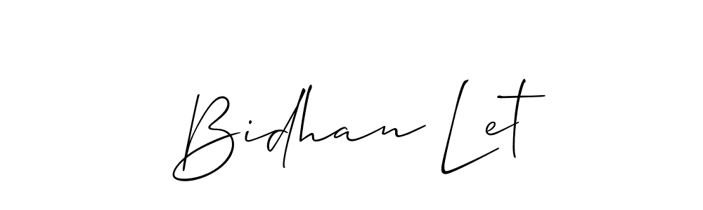 Allison_Script is a professional signature style that is perfect for those who want to add a touch of class to their signature. It is also a great choice for those who want to make their signature more unique. Get Bidhan Let name to fancy signature for free. Bidhan Let signature style 2 images and pictures png