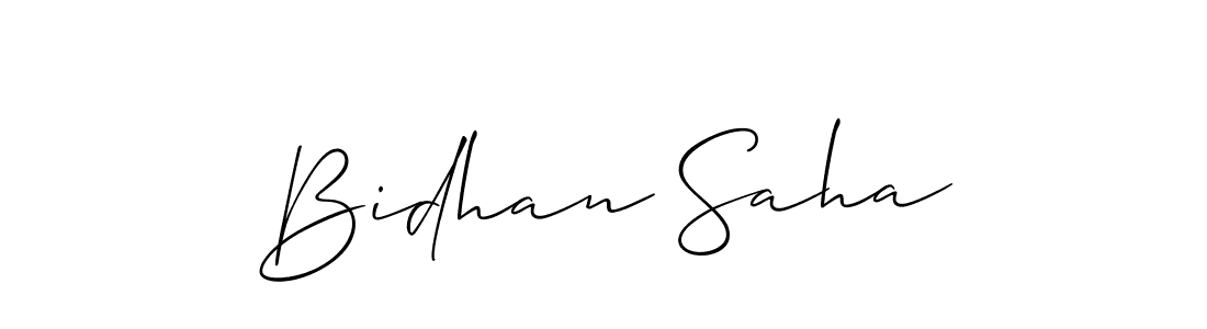 How to make Bidhan Saha name signature. Use Allison_Script style for creating short signs online. This is the latest handwritten sign. Bidhan Saha signature style 2 images and pictures png