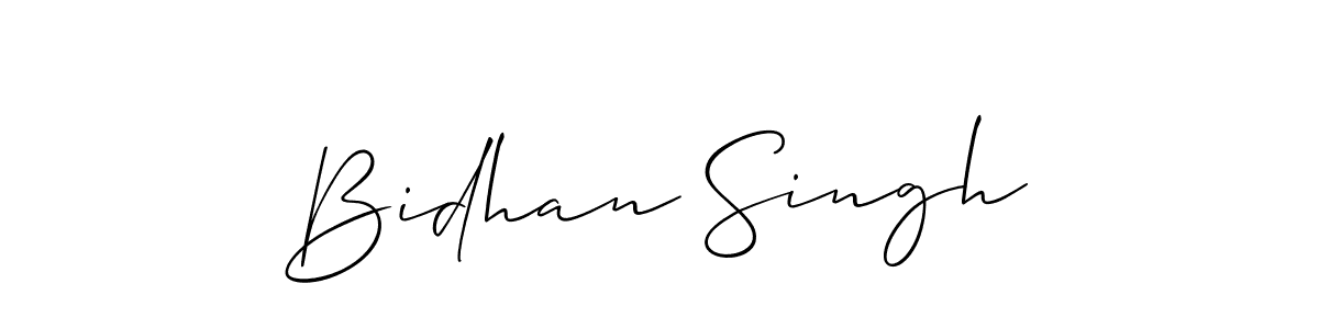 Create a beautiful signature design for name Bidhan Singh. With this signature (Allison_Script) fonts, you can make a handwritten signature for free. Bidhan Singh signature style 2 images and pictures png