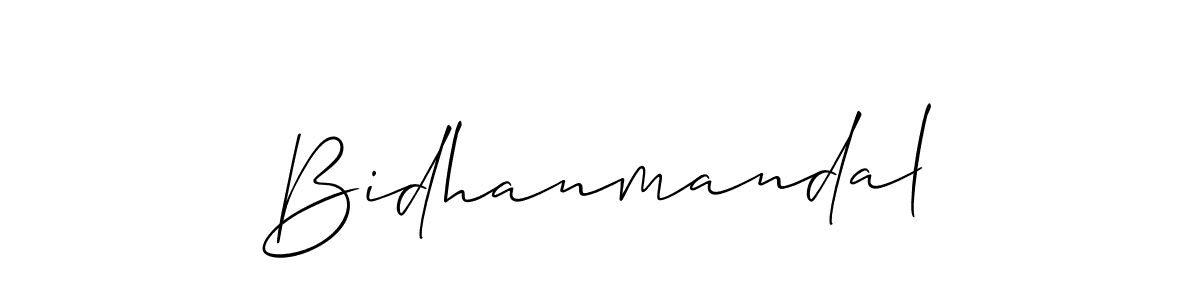 Use a signature maker to create a handwritten signature online. With this signature software, you can design (Allison_Script) your own signature for name Bidhanmandal. Bidhanmandal signature style 2 images and pictures png