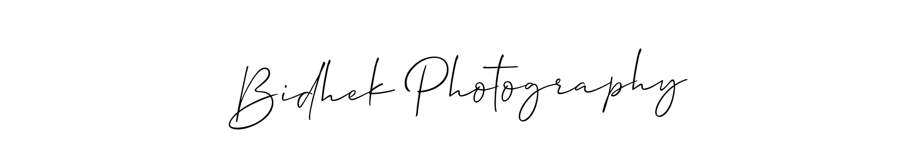 Design your own signature with our free online signature maker. With this signature software, you can create a handwritten (Allison_Script) signature for name Bidhek Photography. Bidhek Photography signature style 2 images and pictures png