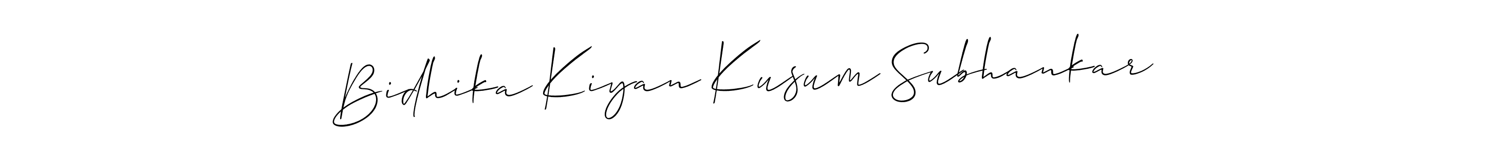 Design your own signature with our free online signature maker. With this signature software, you can create a handwritten (Allison_Script) signature for name Bidhika Kiyan Kusum Subhankar. Bidhika Kiyan Kusum Subhankar signature style 2 images and pictures png