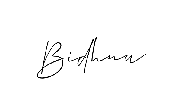 if you are searching for the best signature style for your name Bidhnu. so please give up your signature search. here we have designed multiple signature styles  using Allison_Script. Bidhnu signature style 2 images and pictures png