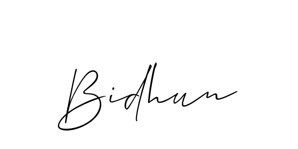 How to make Bidhun name signature. Use Allison_Script style for creating short signs online. This is the latest handwritten sign. Bidhun signature style 2 images and pictures png