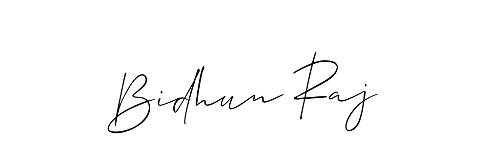 The best way (Allison_Script) to make a short signature is to pick only two or three words in your name. The name Bidhun Raj include a total of six letters. For converting this name. Bidhun Raj signature style 2 images and pictures png
