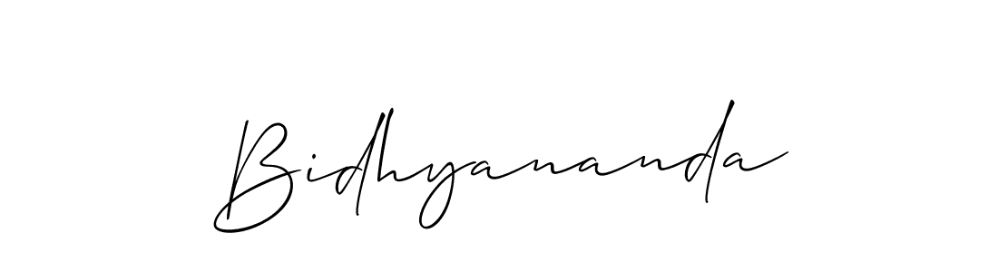 Use a signature maker to create a handwritten signature online. With this signature software, you can design (Allison_Script) your own signature for name Bidhyananda. Bidhyananda signature style 2 images and pictures png