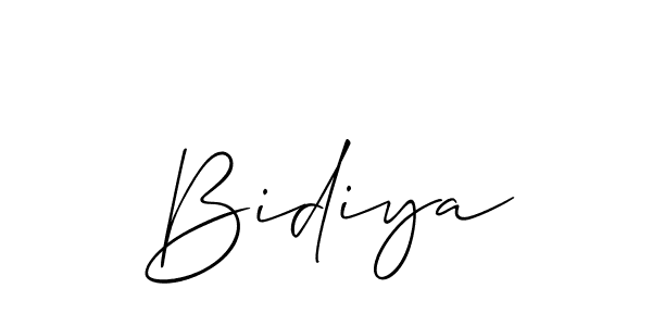 Create a beautiful signature design for name Bidiya. With this signature (Allison_Script) fonts, you can make a handwritten signature for free. Bidiya signature style 2 images and pictures png